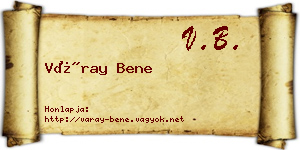 Váray Bene névjegykártya